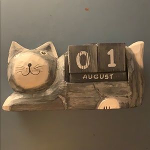 wooden cat calendar